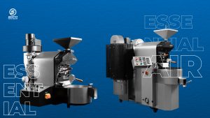 Berto Essential and Essential Air coffee roasting machines for small café roasting setups.