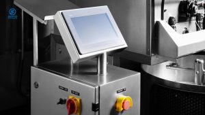 Berto Type R Roaster is equipped with an intuitive touchscreen control panel to monitor and control the roasting process.