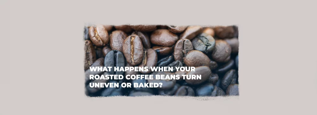 Unevenly roasted coffee beans showing color variation, indicating inconsistent heat distribution during roasting.